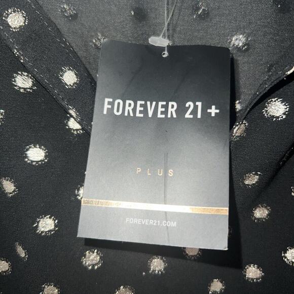 Forever 21 Sleeveless Blouse With Sheer Mesh Dotted 2xl - Picture 3 of 9